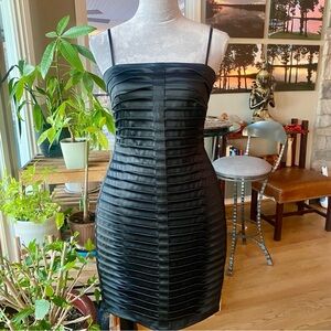 Calvin Klein. 4. Beautiful Black Strapless Dress, tiny pleats all throughout… ♥️